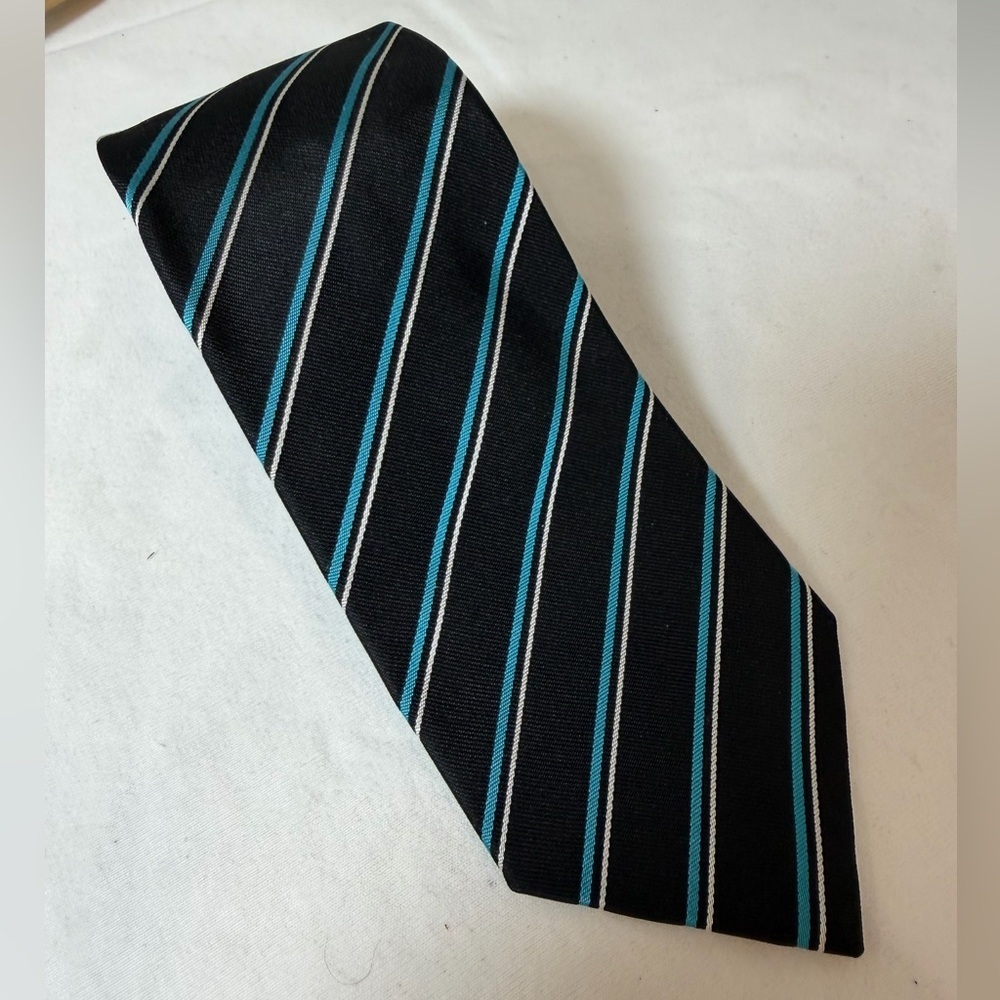 Ralph Lauren Black Label RLBL Lux Made in Italy Tie with Blue and Gray Stripes